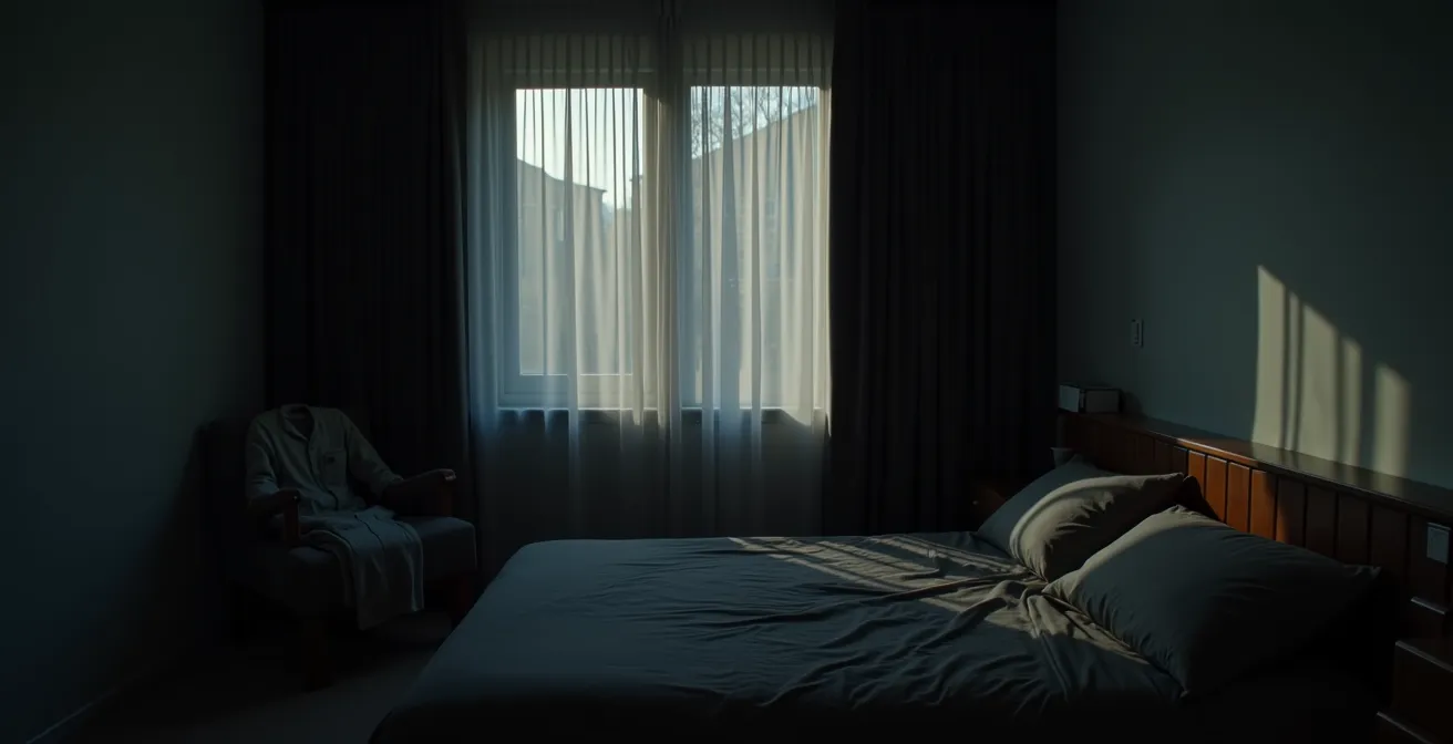 Camera da letto perfettamente oscurata per favorire il riposo diurno dei lavoratori turnisti.