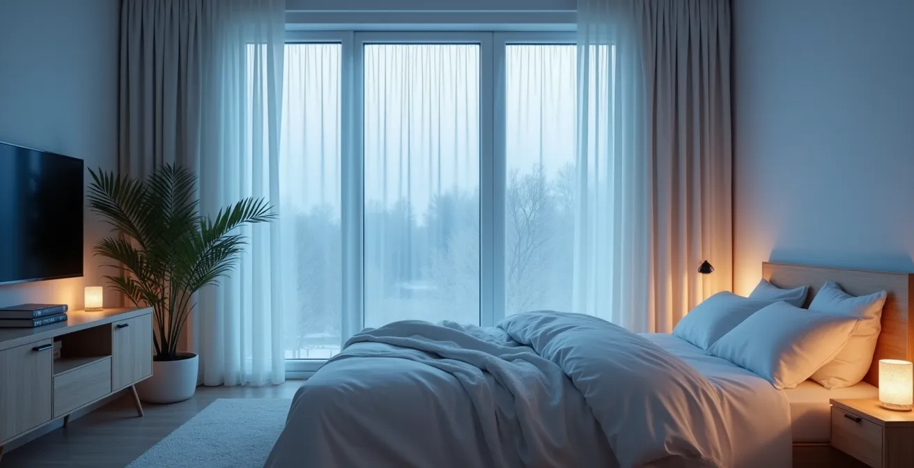 Camera da letto con atmosfera fresca ideale per il sonno profondo