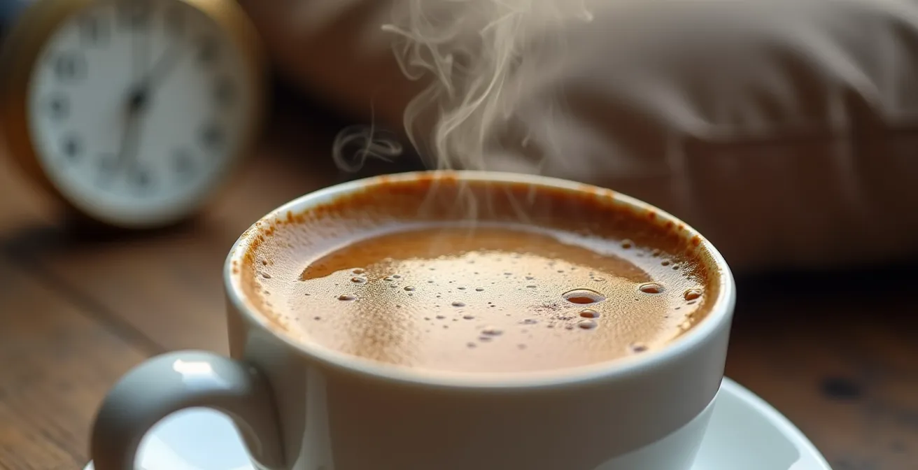 Illustrazione del timing ideale per caffè e power nap nel pomeriggio