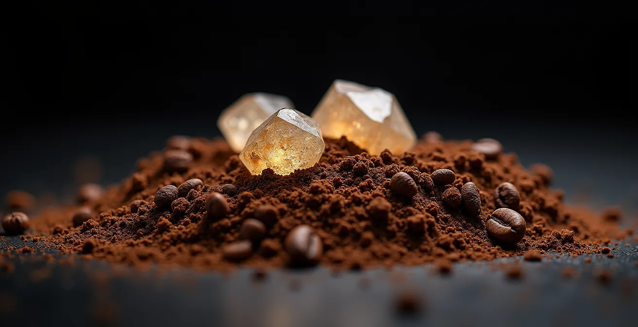 Molecole di tannini che bloccano l'assorbimento dei minerali nell'intestino